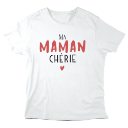 T-Shirt imprimé à message - Cadeau fête des mères - Ma maman chérie