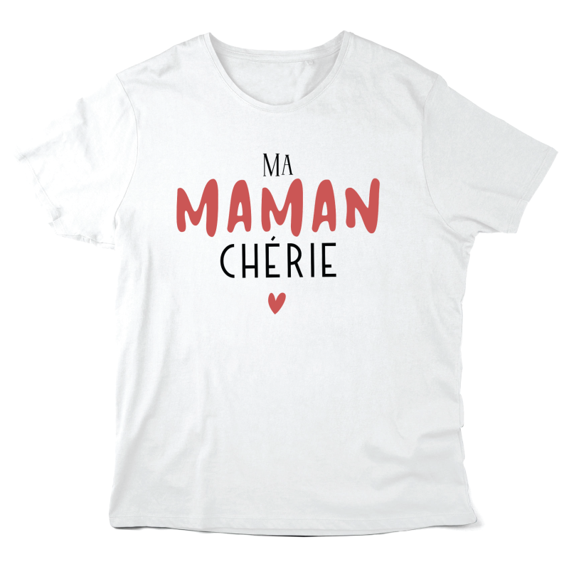 T-Shirt imprimé à message - Cadeau fête des mères - Ma maman chérie