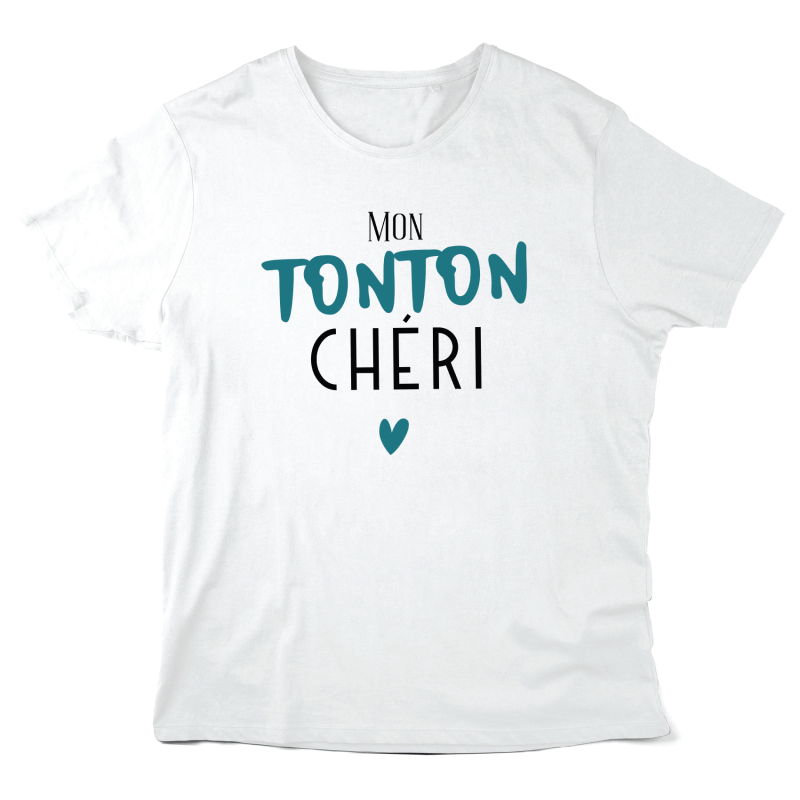 T-Shirt imprimé à message - Cadeau famille - Mon tonton chéri