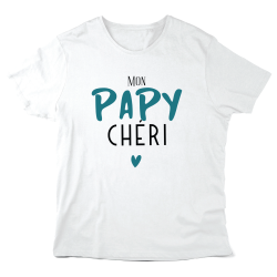 T-Shirt imprimé à message - Cadeau fête des grands pères - Mon papy chéri