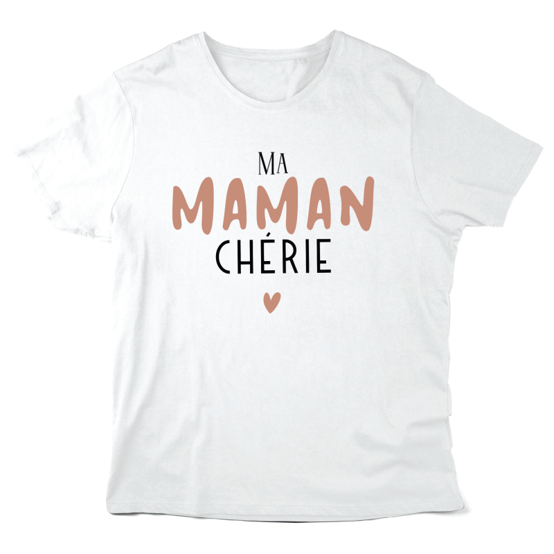 T-Shirt imprimé à message - Cadeau fête des mères - Ma maman chérie