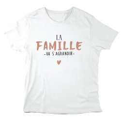 T-Shirt imprimé à message - Cadeau Annonce naissance - La famille va s'agrandir