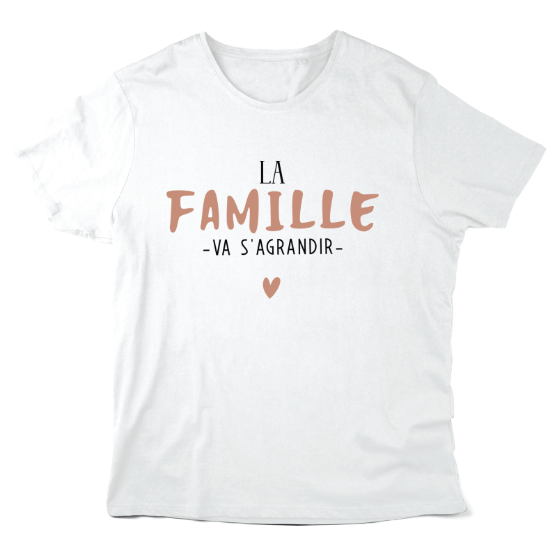 T-Shirt imprimé à message - Cadeau Annonce naissance - La famille va s'agrandir