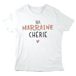 T-Shirt imprimé à message - Cadeau baptême - Ma marraine chérie