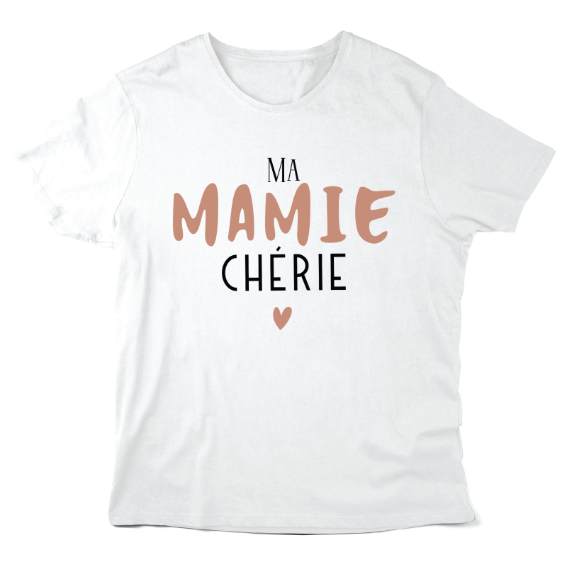 T-Shirt imprimé à message - Cadeau fête des grands mères - Ma mamie chérie