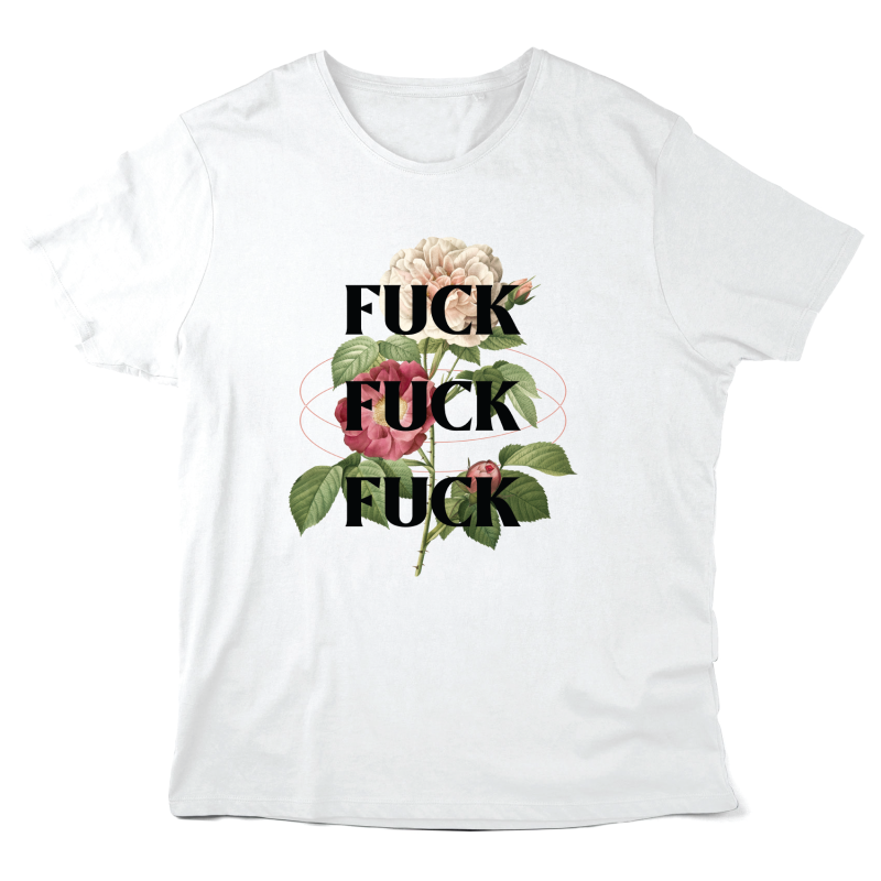 T-Shirt imprimé à message - Cadeau mode - Fuck fleurs