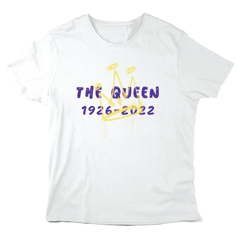 T-Shirt imprimé à message - Cadeau souvenir célébrité - Reine Elisabeth 2