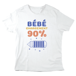 T-Shirt imprimé à message - Cadeau annonce naissance - Bébé en chargement