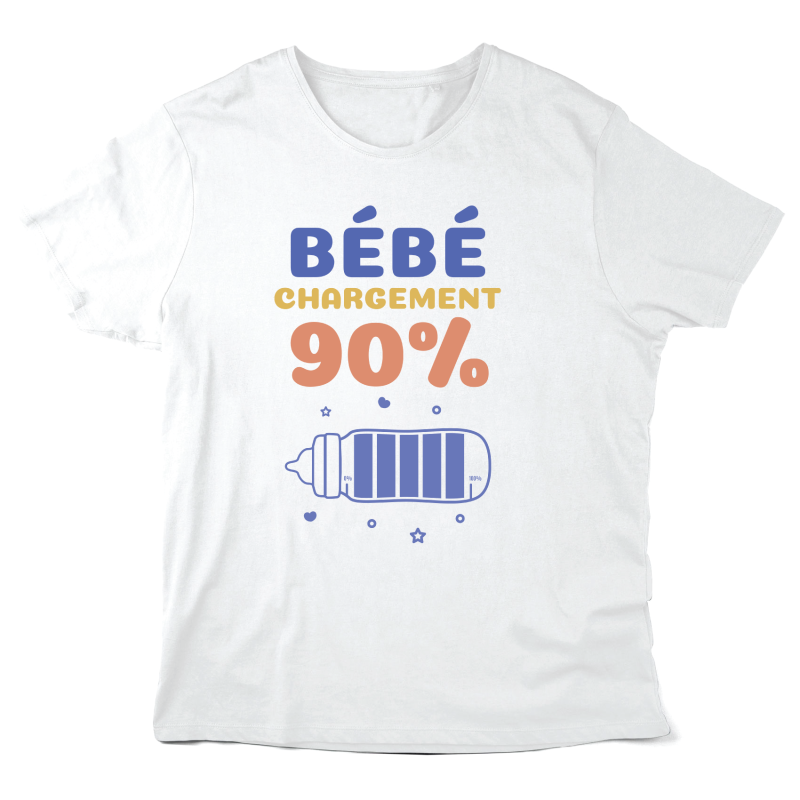 T-Shirt imprimé à message - Cadeau annonce naissance - Bébé en chargement