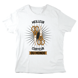 T-Shirt imprimé à message - Cadeau métiers - Meilleur coiffeur du monde