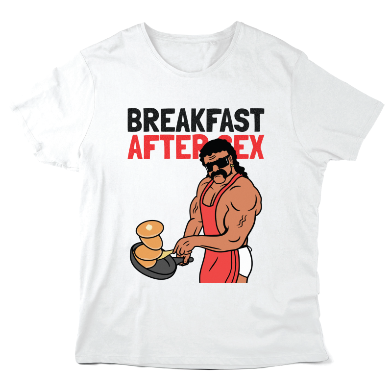 T-Shirt imprimé à message - illustration - Breakfast after sex