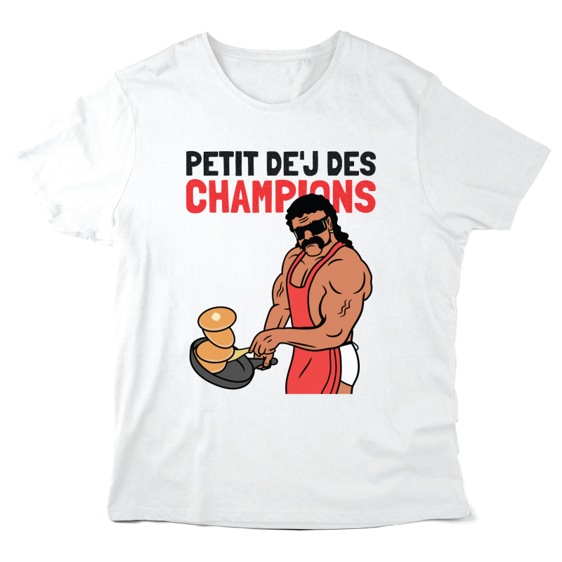 T-Shirt imprimé à message - illustration - Petit dej' des champions