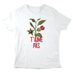 T-Shirt imprimé à message - Cadeau - Fleurs Je t'aime pas