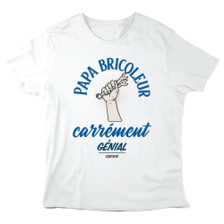 T-Shirt imprimé à message - Cadeau fête des pères - Papa bricoleur carrément génial