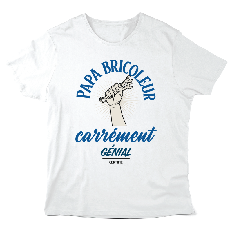 T-Shirt imprimé à message - Cadeau fête des pères - Papa bricoleur carrément génial