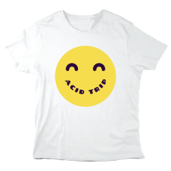 T-Shirt imprimé à message - Musique - Smiley Acid trip