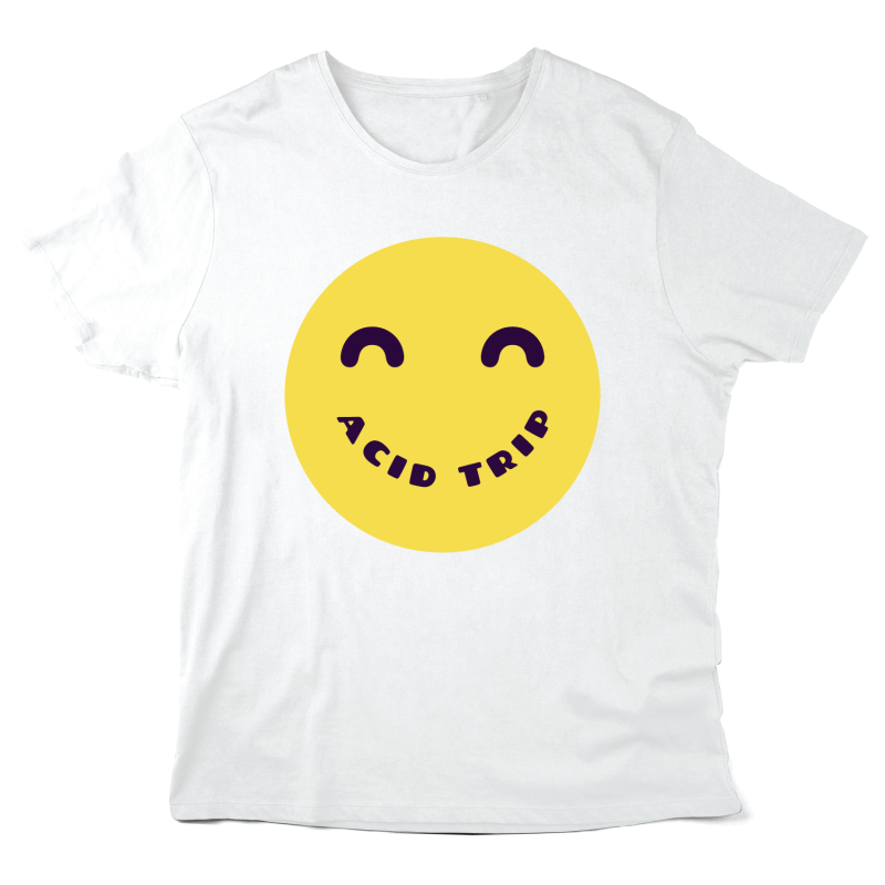 T-Shirt imprimé à message - Musique - Smiley Acid trip