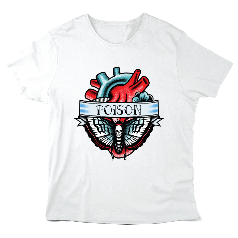 T-Shirt imprimé à message - Cadeau Illustration Halloween - Coeur poison
