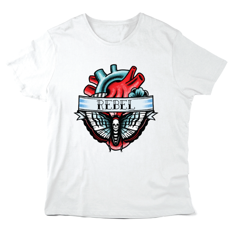 T-Shirt imprimé à message - Cadeau Illustration Halloween - Coeur Rebel