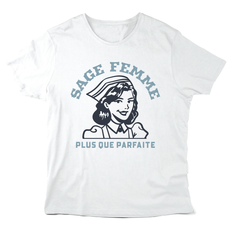 T-Shirt imprimé à message - Cadeau soignants - Sage femme plus que formidable