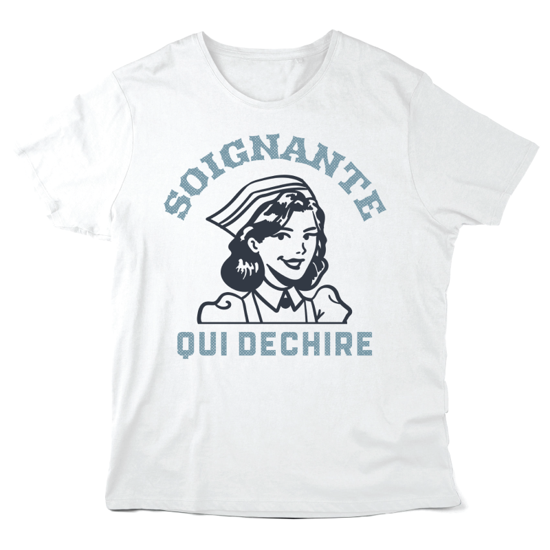 T-Shirt imprimé à message - Cadeau Métiers soignant - Soignante qui déchire