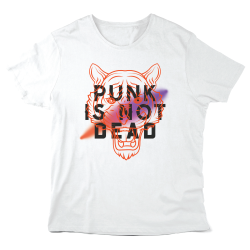 T-Shirt imprimé à message - Cadeau illustration - Tigre Punk is not dead