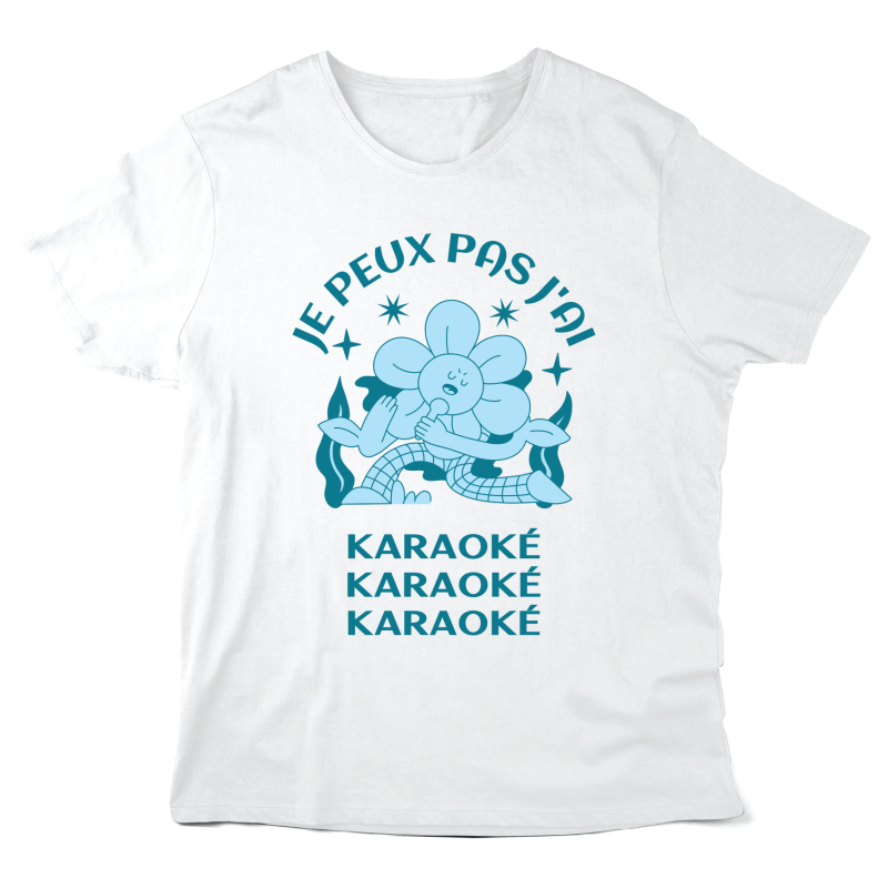 T-Shirt imprimé à message - Cadeau illustration - Je peux pas j'ai karaoké