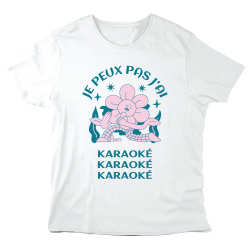 T-Shirt imprimé à message - Cadeau illustration - Je peux pas j'ai karaoké