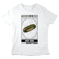 T-Shirt imprimé à message - Cadeau humour - Touche a mon hot dog et tu le regretteras