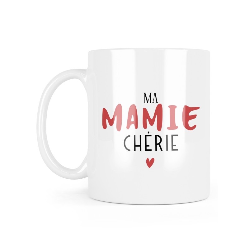 Mug céramique à message - Cadeau Fête des grands mères - Ma mamie chérie