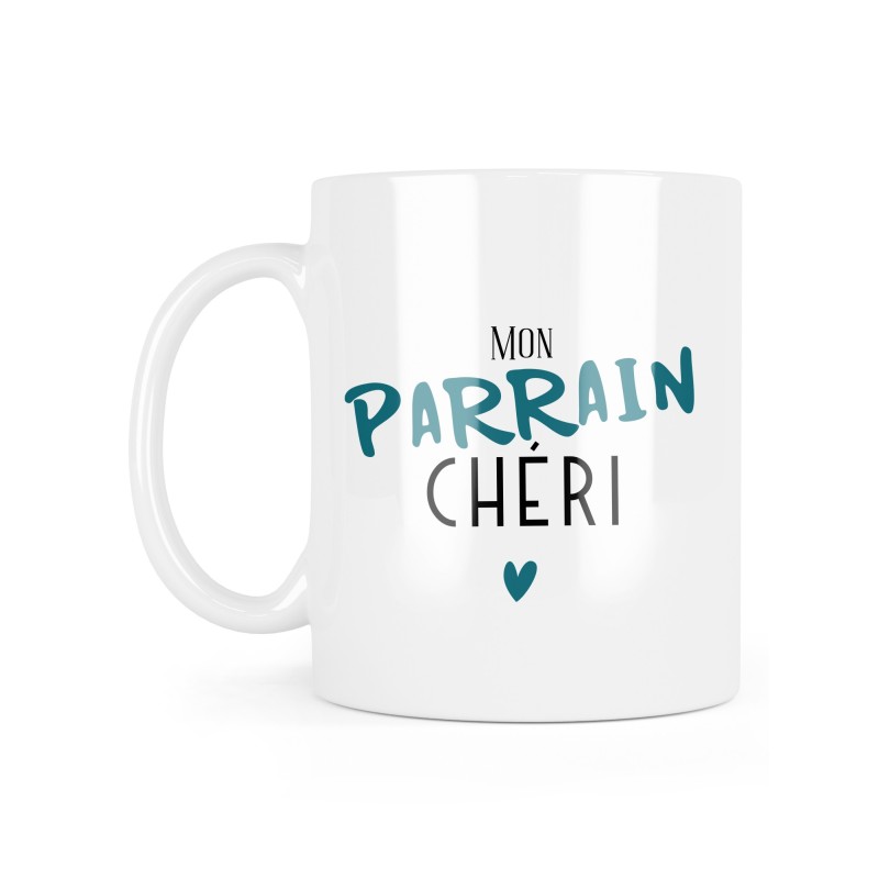 Mug céramique à message - Cadeau Baptême - Mon parrain chéri