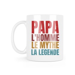 Mug céramique à message - Cadeau Fête des pères - Papa l'homme le mythe la legende