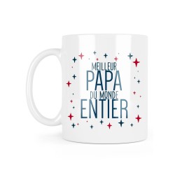 Mug céramique à message - Cadeau Fête des pères - Meilleur papa du monde entier