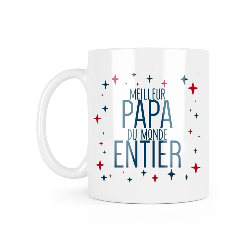 Mug céramique à message - Cadeau Fête des pères - Meilleur papa du monde entier