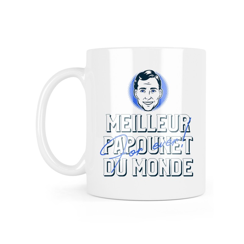 Mug céramique à message - Cadeau Fête des pères - Meilleur papounet du monde