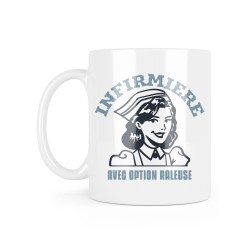 Mug céramique à message - Cadeau Soignant - Infirmière avec option râleuse