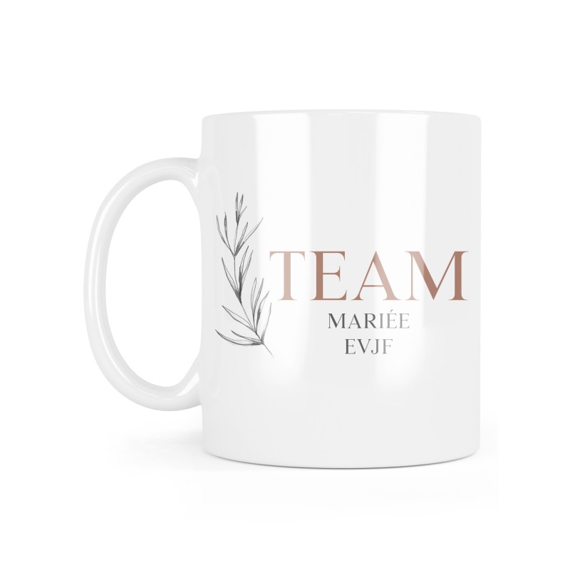 Mug céramique à message - Cadeau Mariage - Team mariée EVJF