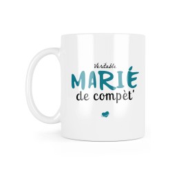 Mug céramique à message - Cadeau Mariage - Véritable marié de compèt'