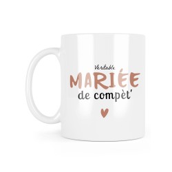 Mug céramique à message - Cadeau Mariage - Véritable mariée de compèt'
