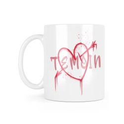 Mug céramique à message - Cadeau Mariage - Témoin coeur