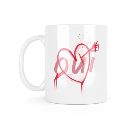 Mug céramique à message - Cadeau Mariage - Oui coeur