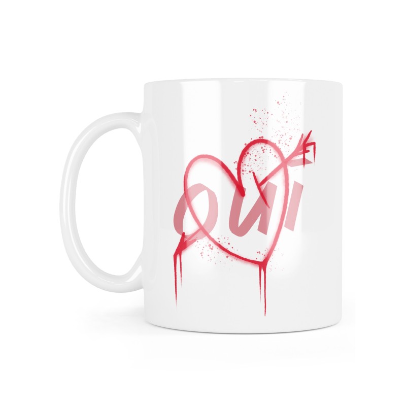 Mug céramique à message - Cadeau Mariage - Oui coeur