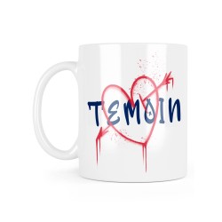 Mug céramique à message - Cadeau Mariage - Témoin coeur