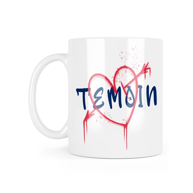 Mug céramique à message - Cadeau Mariage - Témoin coeur