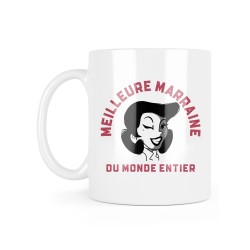 Mug céramique à message - Cadeau baptême - Meilleure marraine du monde entier