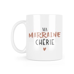 Mug céramique à message - Cadeau baptême - Ma marraine chérie
