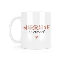 Mug céramique à message - Cadeau baptême - Marraine de compète