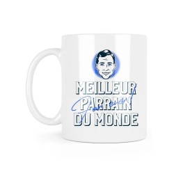 Mug céramique à message - Cadeau baptême - Meilleur parrain du monde for ever