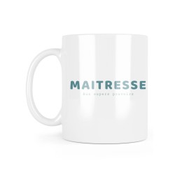 Mug céramique à message - Cadeau fin année scolaire - Maitresse aux super pouvoirs