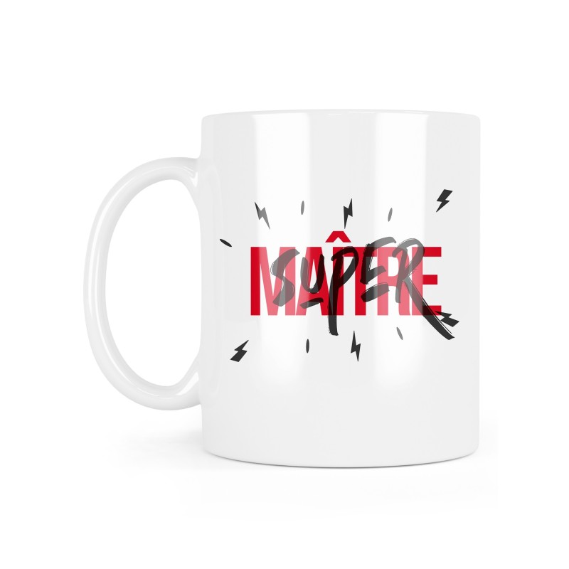 Mug céramique à message - Cadeau fin année scolaire - Super maître